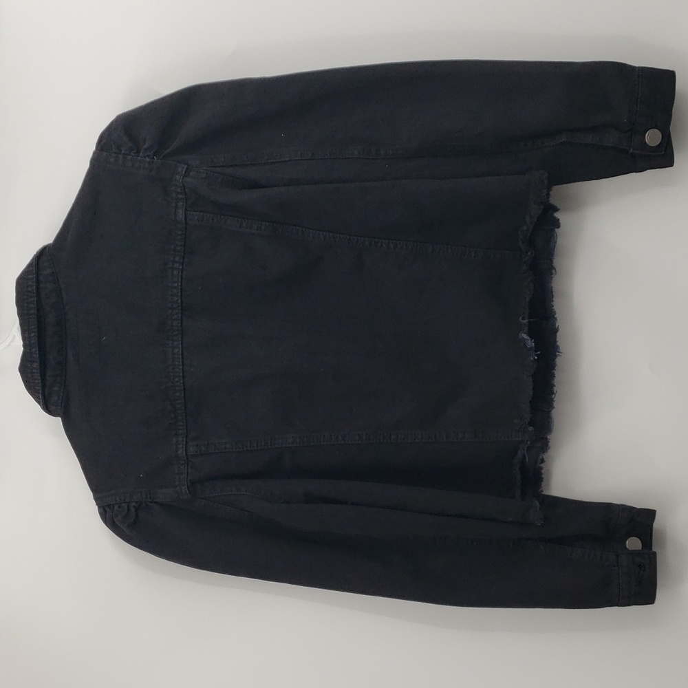 BLANK NYC raw hem black denim jacket size medium - Picture 7 of 9
